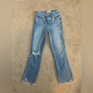 Paige High Rise Flared Blue Jeans